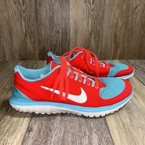Nike Womens US Size 9.5 FS Lite Run 616684-600 Red Blue Running Sneaker Shoes